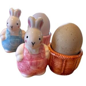 Set of 2 egg holders, ceramic, vintage, made in Taiwan, excellent condition